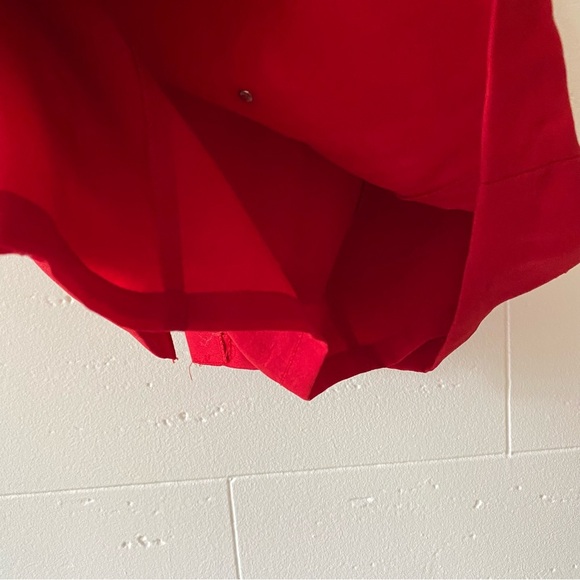 Vintage Red Dress with Flower Appliqués - Picture 9 of 13